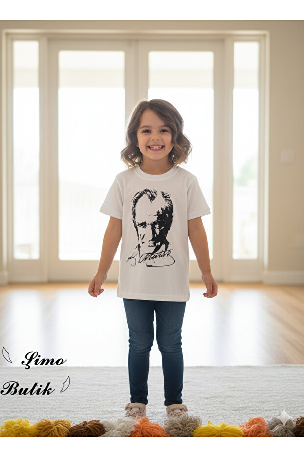 Ataturk Printed T-Shirt White 100% Cotton