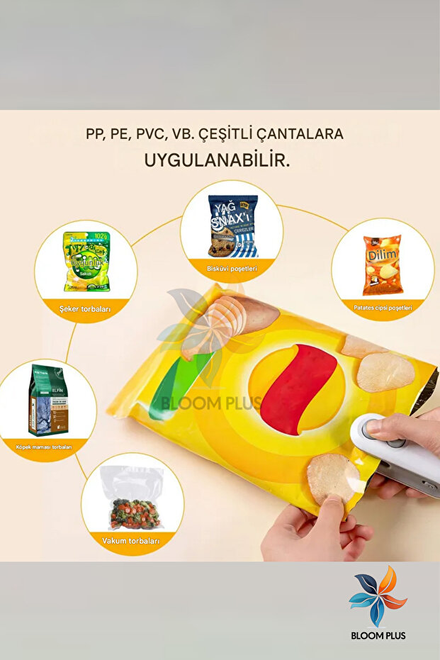 2 İn 1 Şarjlı Poşet Ambalaj Ağzı Kapatıcı Poşet Mühürleme Aparatı Mini Poşet Kapatıcı Ve Kesici - 6