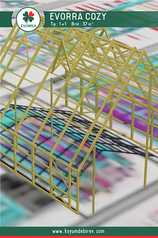 Cozy bungalov ev Çelik ahşap Ev - 4