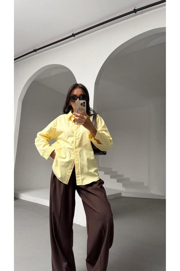 POPLİN KUMAŞ BASIC GÖMLEK - 4