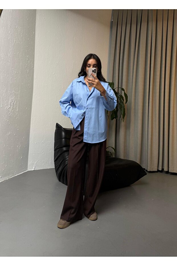 POPLİN KUMAŞ BASIC GÖMLEK - 3