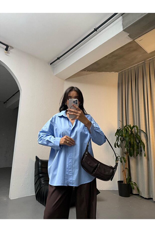 POPLİN KUMAŞ BASIC GÖMLEK - 4