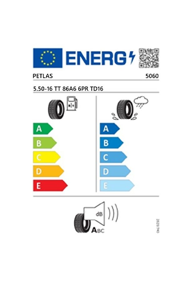 5.50-16 TT 86A6 6PR TD16 Traktör Ön Lastiği (Üretim Tarihi:2025) - 2