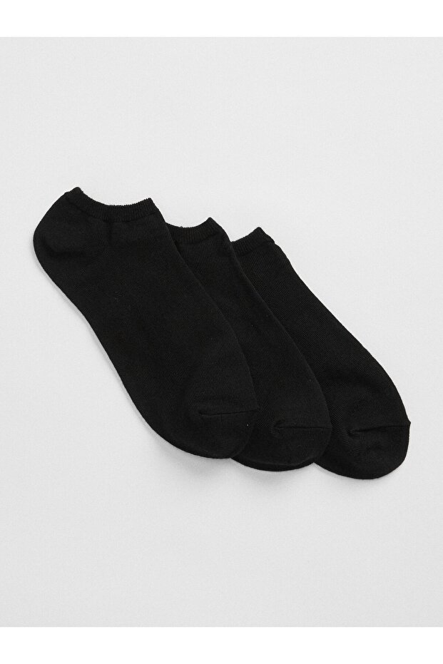 Kadın Siyah Basic Ankle 3'lü Çorap Seti - 1