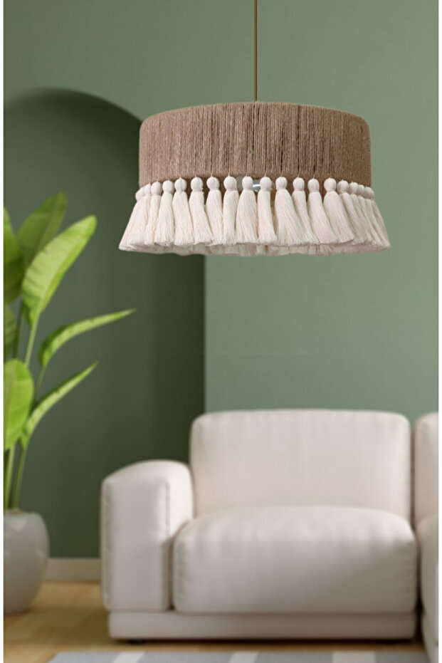 Lagertha Hasır Avize, Salon Avize Yatak Odası Avize Çocuk Odası Avize Balkon Avize Bohem Avize - 3