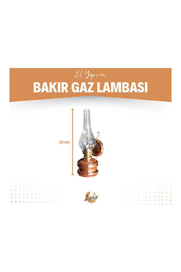 Bakır Gaz Lambası Bakır Renk - 7
