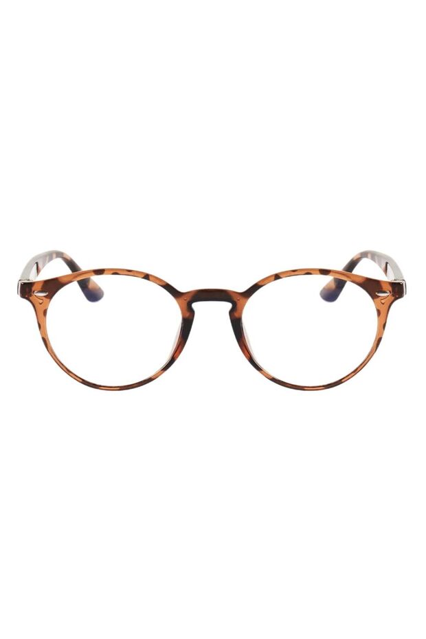 Round Leopard Unisex Women Men Blue Light Protection Glasses | 50 Ekartman | Optically Compatible