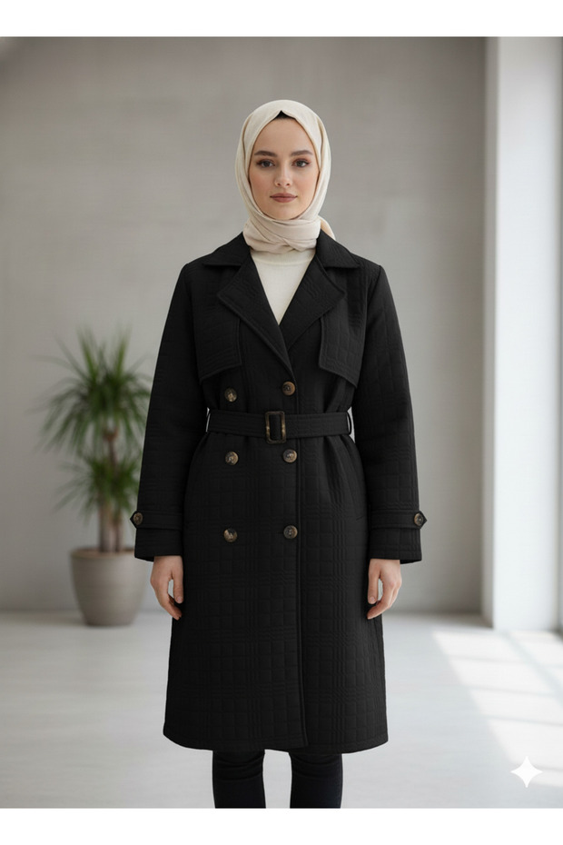 معطف نسائي طويل مبطن