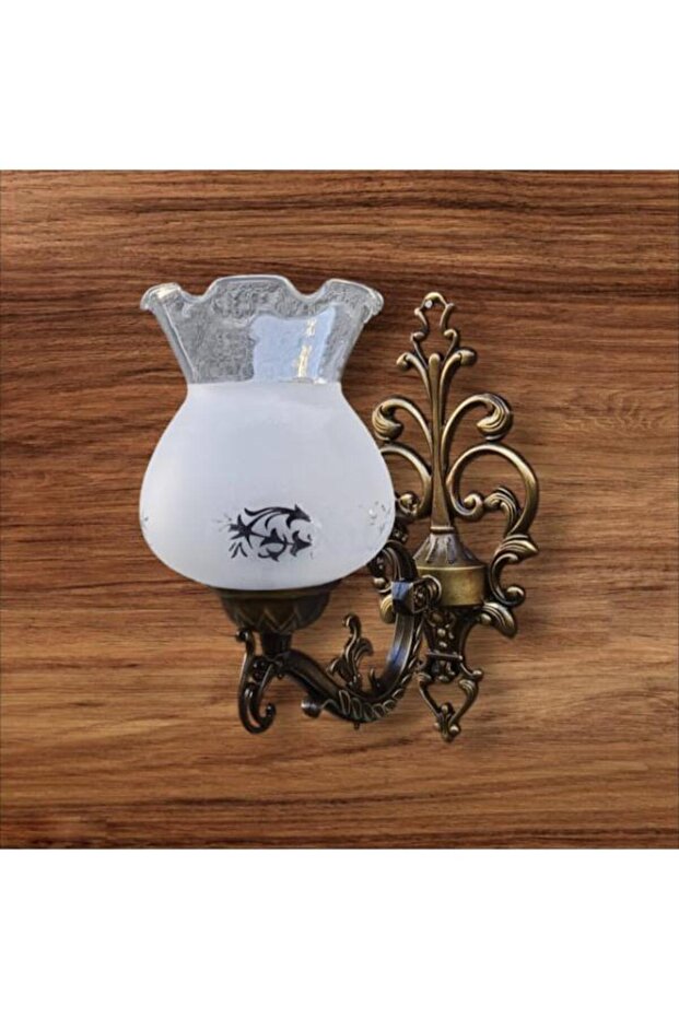 Single Handled Aplique Wooden White Glazed