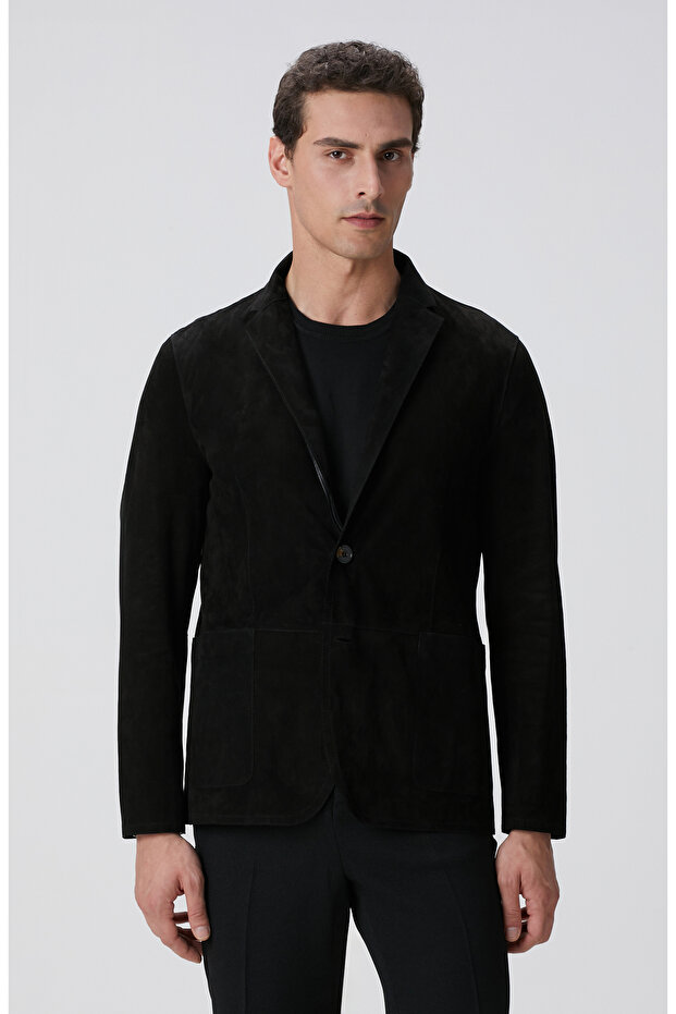 Siyah Çift Taraflı Deri Ceket - 3