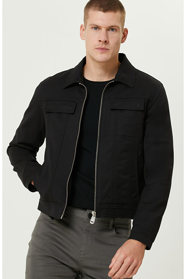 Siyah İçi Kapitoneli Mont - 2