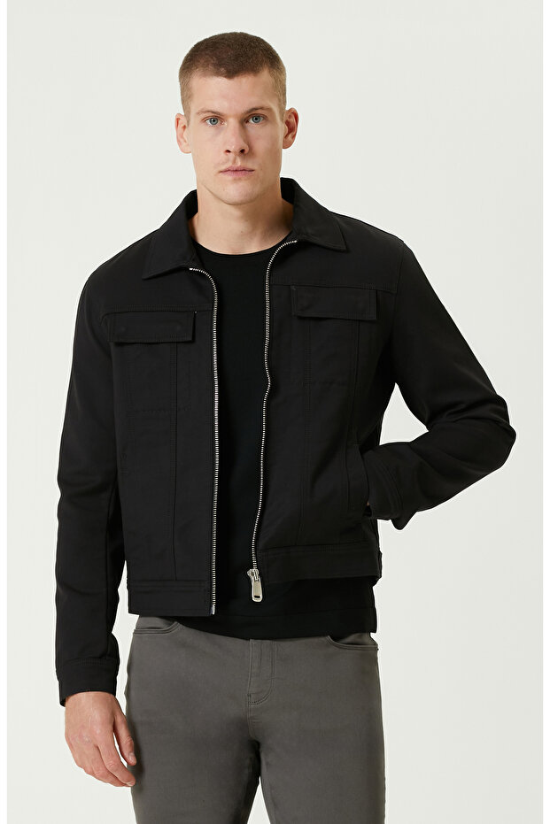 Siyah İçi Kapitoneli Mont - 1