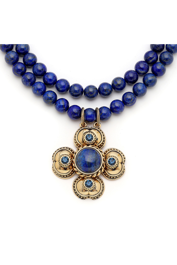 Moonlight Lapis Yonca Charm Abiye Lapis Kolye - 4