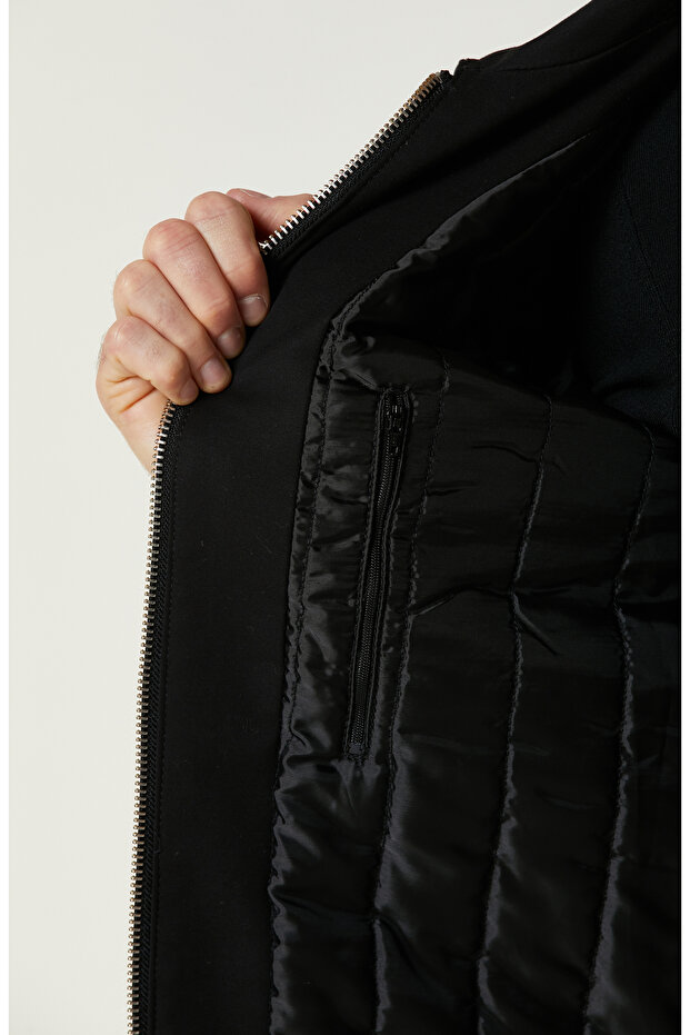 Siyah İçi Kapitoneli Mont - 8