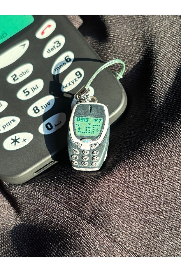 3310 Phone Charm Handmade Miniature Key Phone (Lights up in the Dark) Keychain