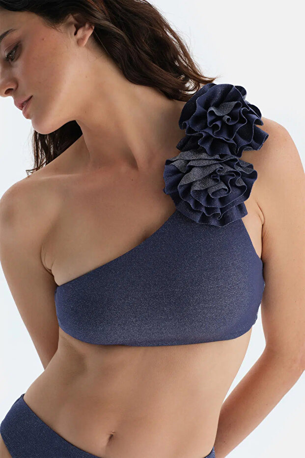 Mürdüm Tek Omuz Bikini Üst - 5