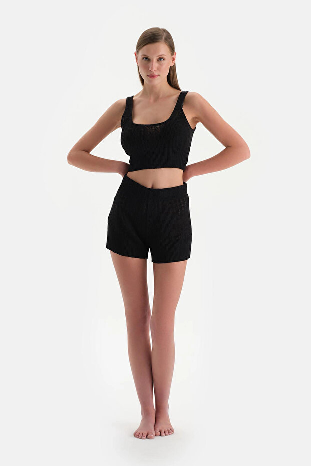 Siyah Kısa Şort - 4