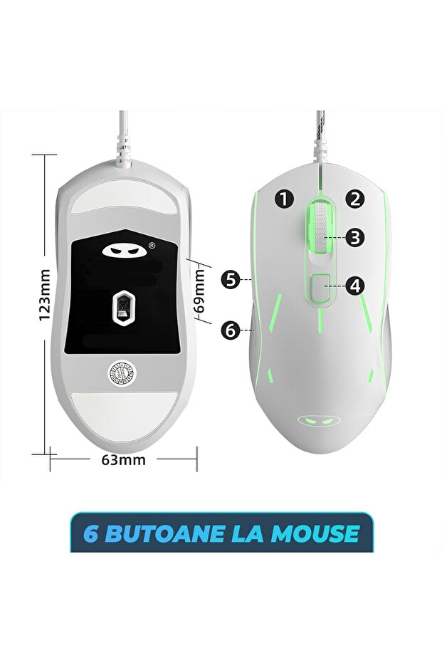 Gaming Keyboard Mouse Combo Set RGB Wired USB Ergonomic 104 Keys Anti-Ghosting - 4