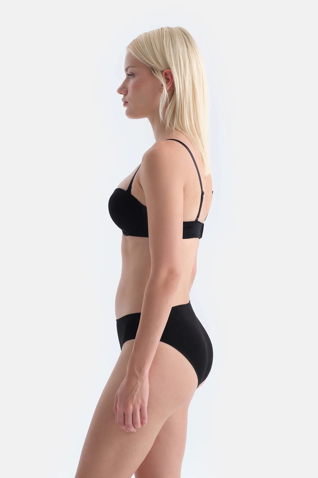 Siyah Julia Straplez Push-Up Destekli Sütyen - 3