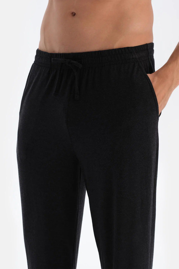 Antrasıt Boru Paça Örme Pantolon - 6