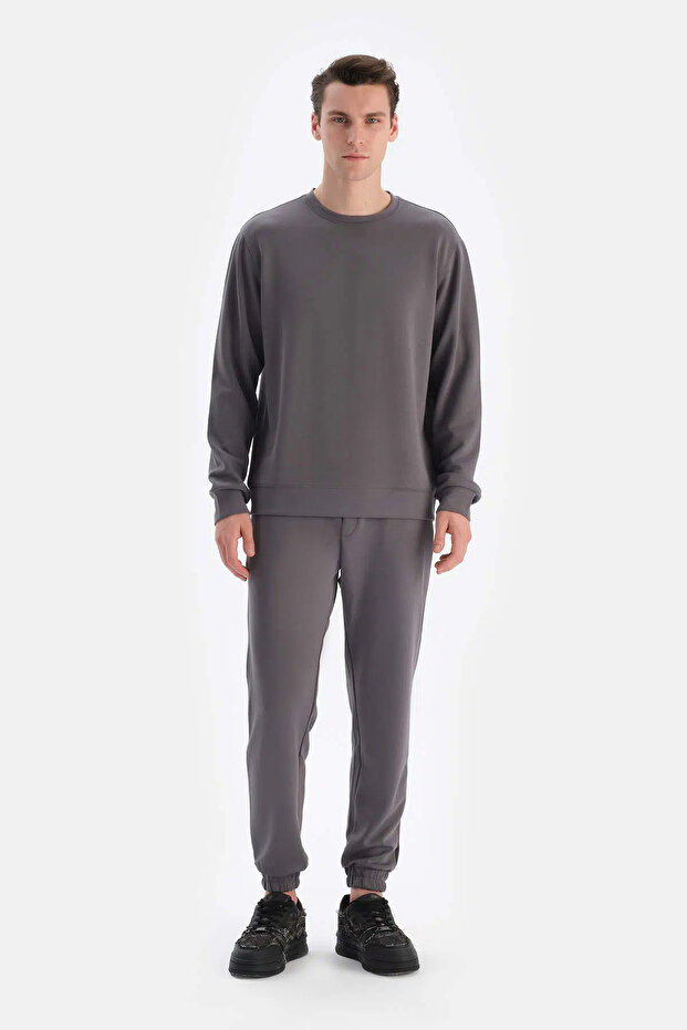 Füme Jogger Paça Eşofman Altı - 5