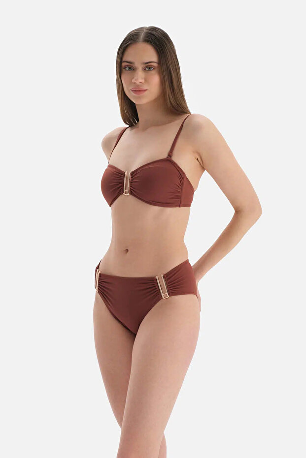 Kahve Straplez Bikini Üst - 8