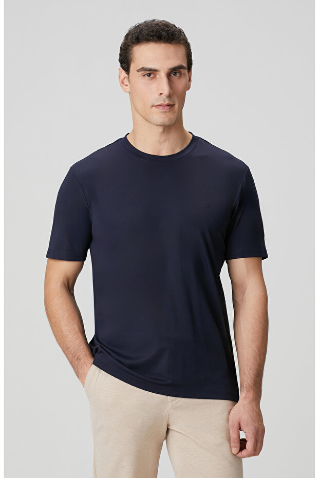 Lacivert Basic T-shirt - 1