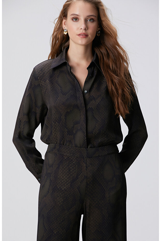 Haki Desenli Gömlek - 1