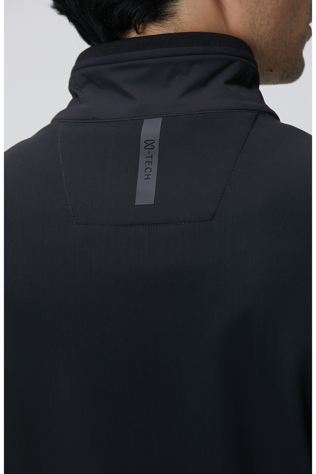 Siyah N-Tech Göğüste Cep Detaylı Mont - 7