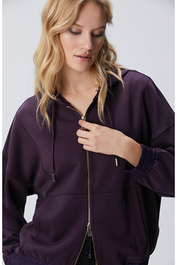 Mor Modal Karışımlı Sweatshirt - 2