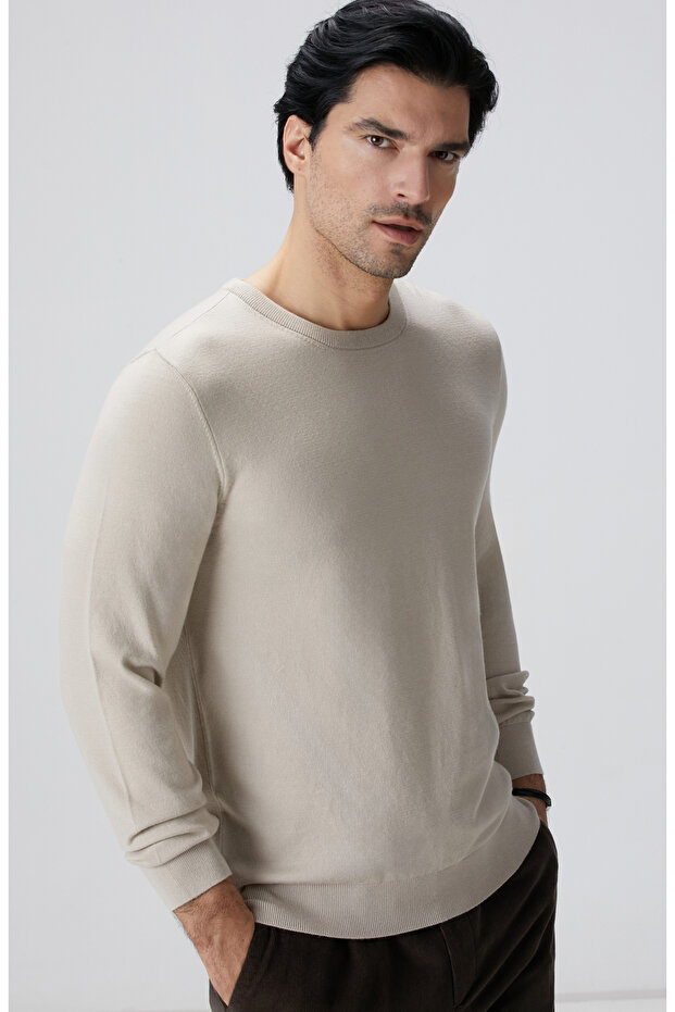 Bej Melanj Basic Triko Kazak - 1