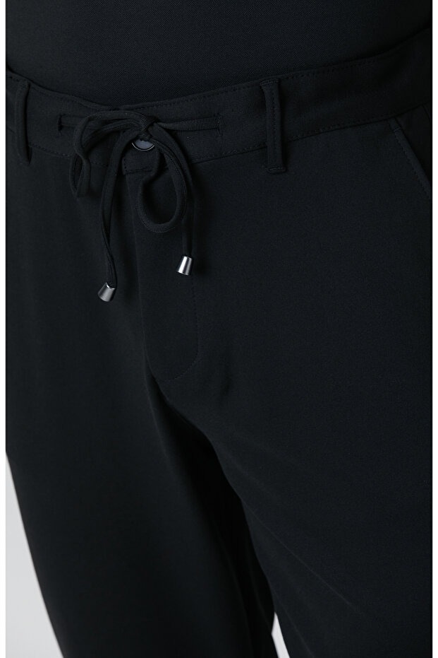 Siyah Jogger Örme Pantolon - 4