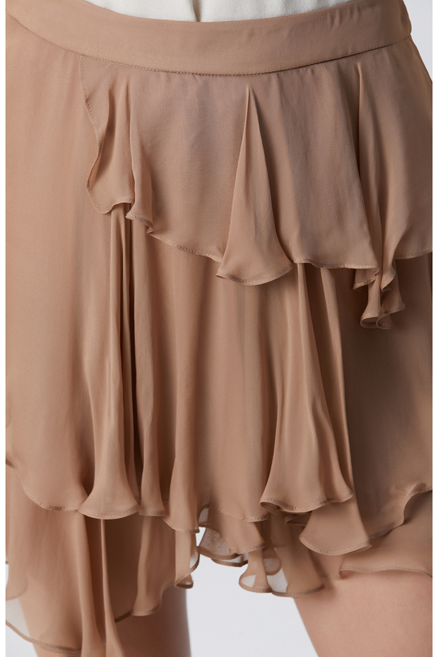 Vizon Şifon Mini Etek - 5