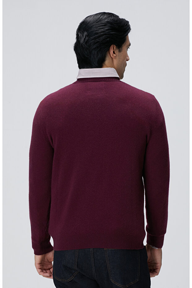 Limited Bordo Kaşmir Triko - 5