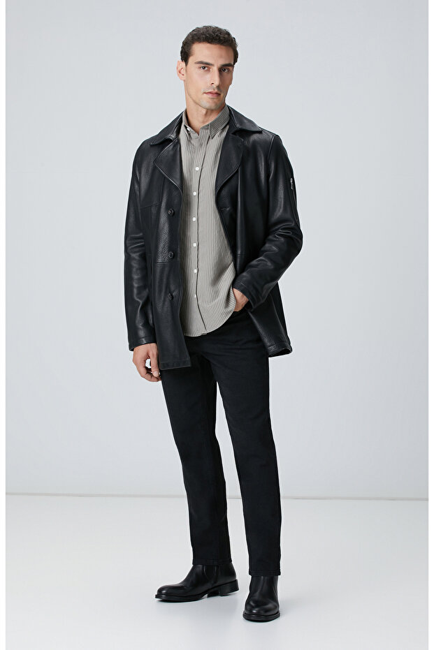 Haki Çizgili Gömlek - 3