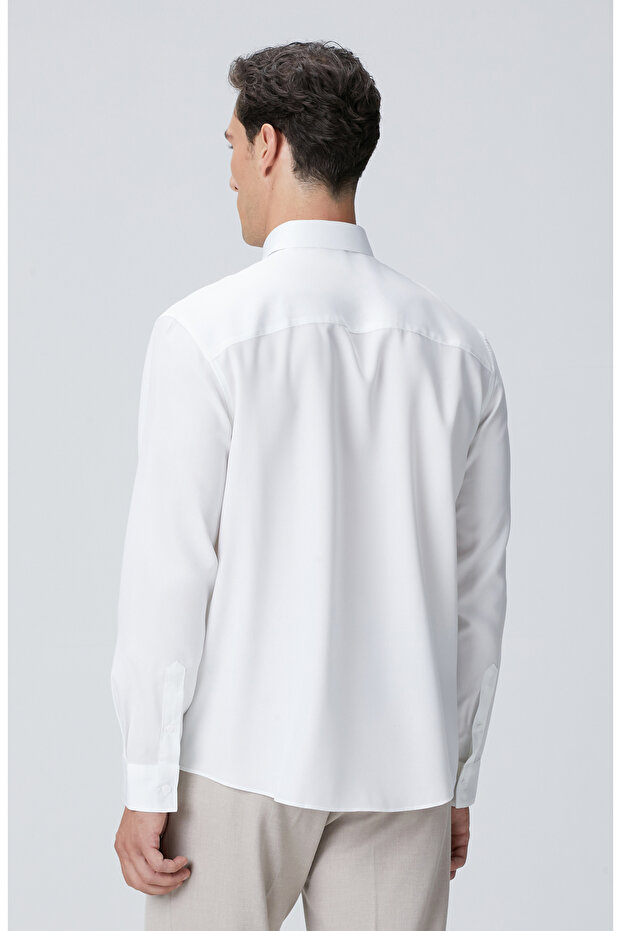 Beyaz Lyocell Gömlek - 5