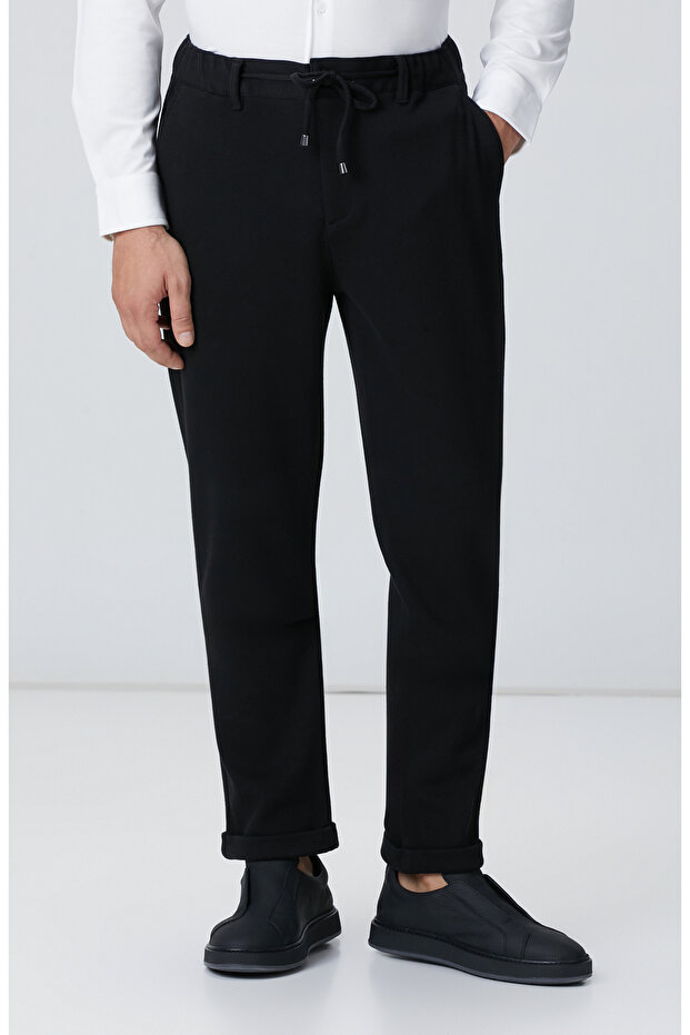 Siyah Mikro Desen Pantolon - 2