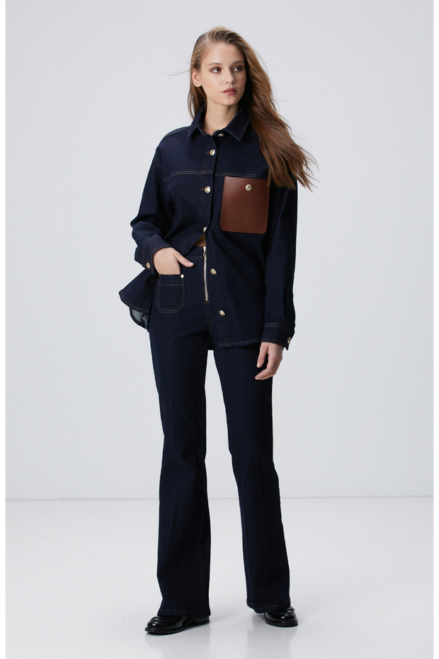 Lacivert Denim Pantolon - 2