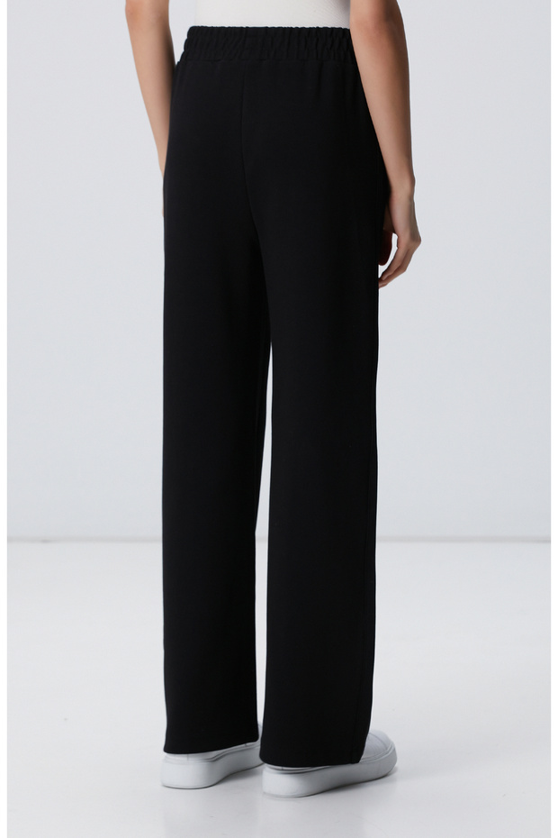 Siyah Bol Paça Basic Eşofman - 4