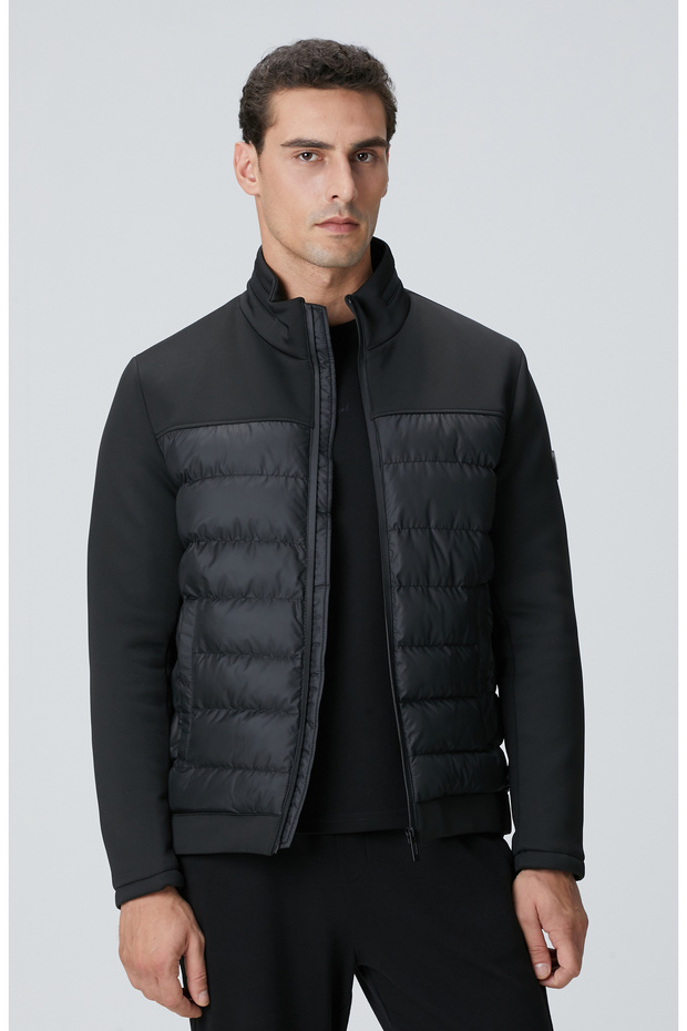 Siyah Scuba Garnili Kapitoneli Mont - 1