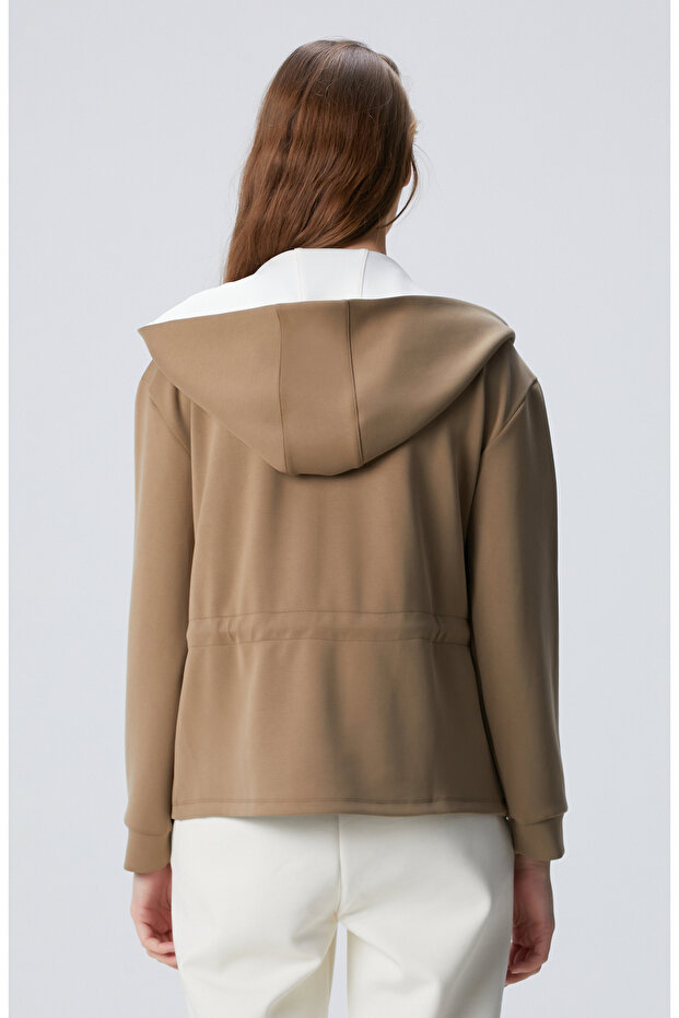 Haki Model Karışımlı Örme Ceket - 5