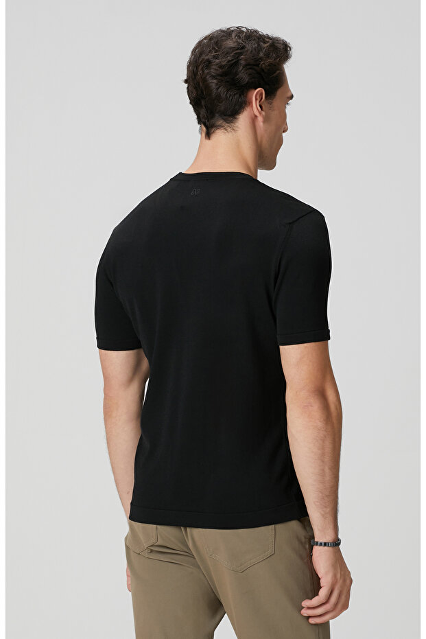 Siyah Basic Triko Kazak - 5