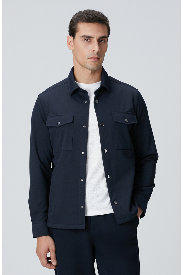 Lacivert Dış Gömlek - 1