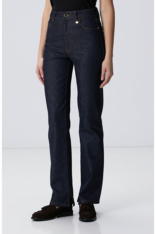 Lacivert Denim Pantolon - 4