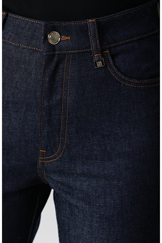 Lacivert Denim Pantolon - 6