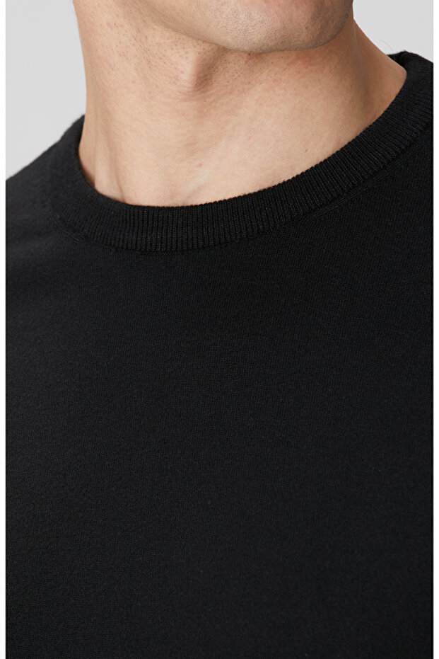 Siyah Basic Triko Kazak - 6