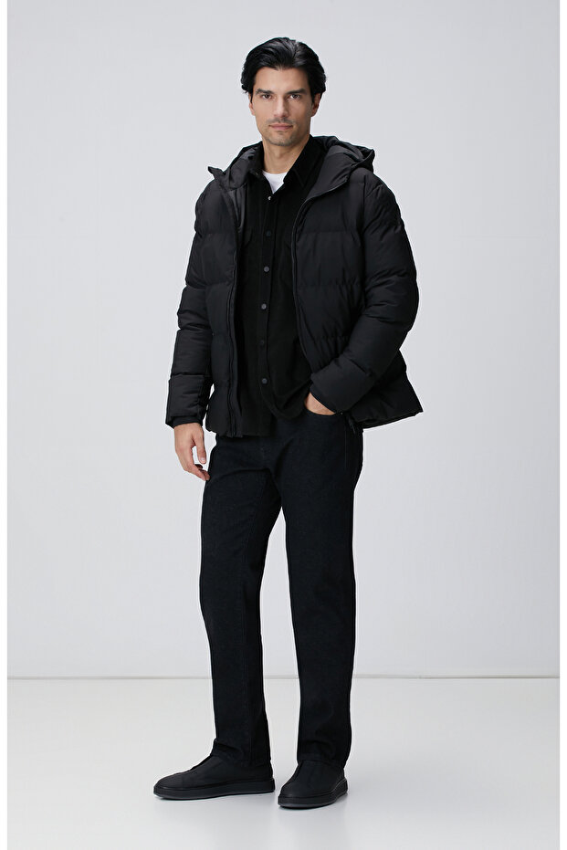 Siyah Çift Cepli Fitilli Kadife Gömlek - 3