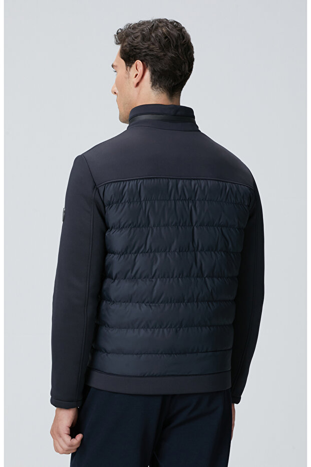 Lacivert Kapitone Mont - 5