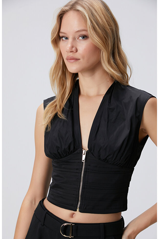 Siyah Tafta Bluz - 2