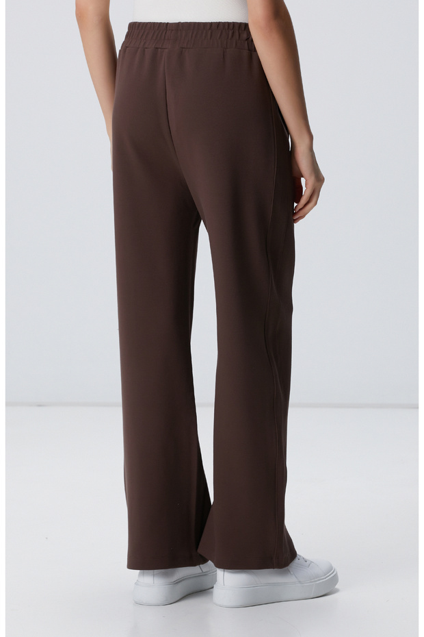 Kahverengi Bol Paça Basic Eşofman - 4